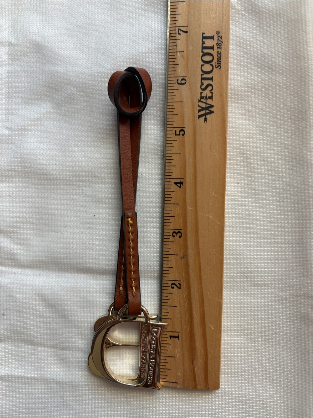 Dooney & Bourke Brown Leather Double Initial Charm - DB Gold Accents - Picture 3 of 4